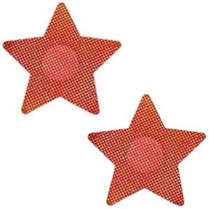 Red Silver Dot Star Nipple Pasties Adhesive | Festival Rave Lingerie